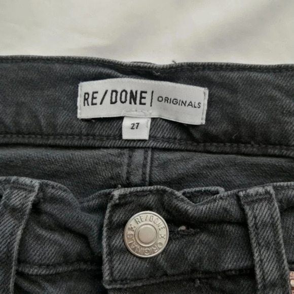 Re/Done 70s Stove Pipe Jeans High Rise Straight Leg in Faded Black 27 (4) - Picture 14 of 16